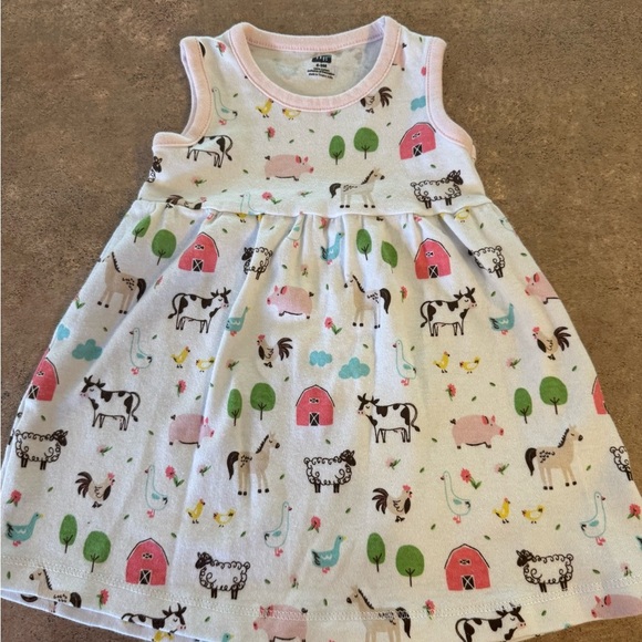 Hudson Baby- Adorable Infant Farm Dress with match Pink Cardigan, Size 6-9M NWOT - Picture 4 of 6